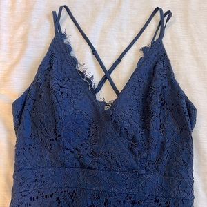 Navy Blue Lace Dress